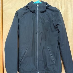 The North Face Black Hooded Softshell Jacket with Subtle Logo